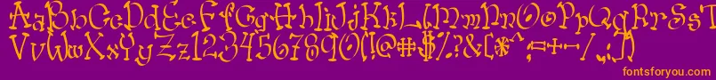 Wacko Font – Orange Fonts on Purple Background