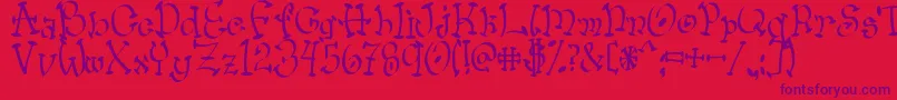 fuente Wacko – Fuentes Moradas Sobre Fondo Rojo