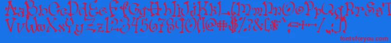 Wacko Font – Red Fonts on Blue Background
