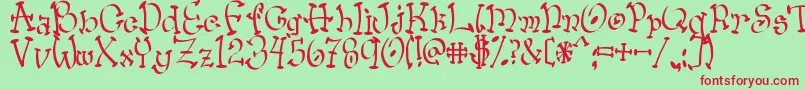More about Wacko Font Wacko Font – Red Fonts on Green Background