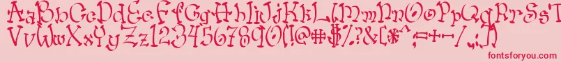 Wacko Font – Red Fonts on Pink Background