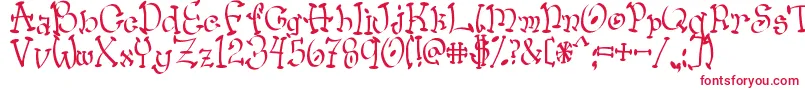 Wacko Font – Red Fonts on White Background
