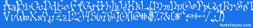 Wacko Font – White Fonts on Blue Background