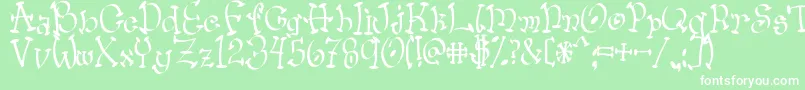 More about Wacko Font Wacko Font – White Fonts on Green Background