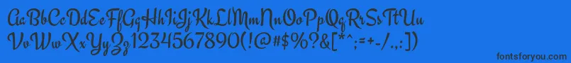 EngagementRegular Font – Black Fonts on Blue Background