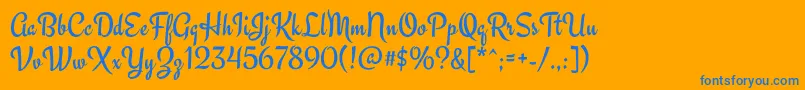 EngagementRegular Font – Blue Fonts on Orange Background