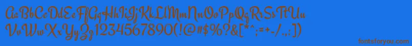EngagementRegular Font – Brown Fonts on Blue Background