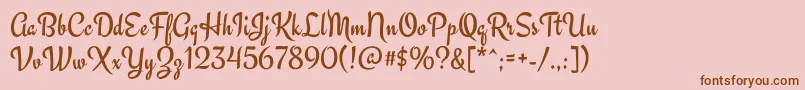 EngagementRegular Font – Brown Fonts on Pink Background