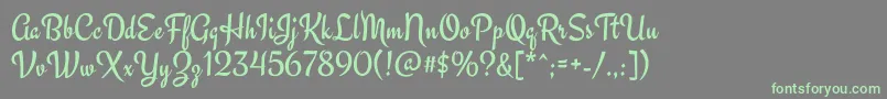 EngagementRegular Font – Green Fonts on Gray Background