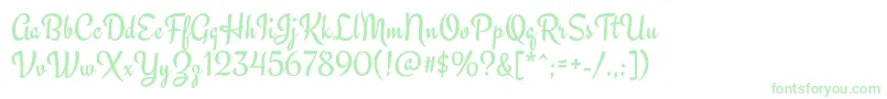 EngagementRegular-fontti – vihreät fontit valkoisella taustalla