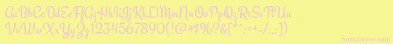 EngagementRegular Font – Pink Fonts on Yellow Background