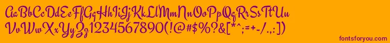 EngagementRegular Font – Purple Fonts on Orange Background