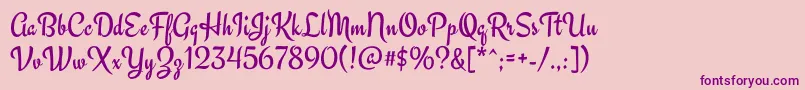 EngagementRegular Font – Purple Fonts on Pink Background
