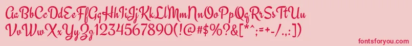 EngagementRegular Font – Red Fonts on Pink Background