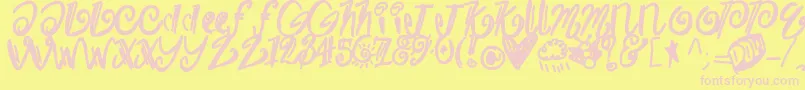 Burrrr Font – Pink Fonts on Yellow Background