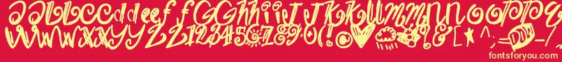 More about Burrrr Font Burrrr Font – Yellow Fonts on Red Background