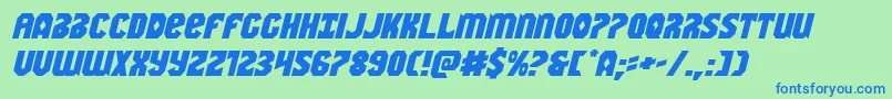 Warnationexpandital Font – Blue Fonts on Green Background