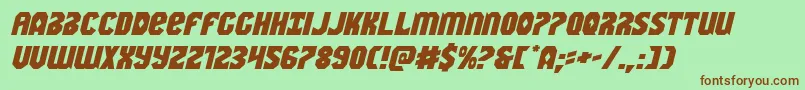 Warnationexpandital Font – Brown Fonts on Green Background