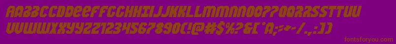 Warnationexpandital Font – Brown Fonts on Purple Background