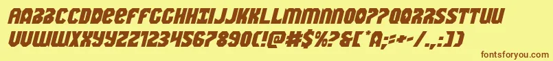 Warnationexpandital Font – Brown Fonts on Yellow Background