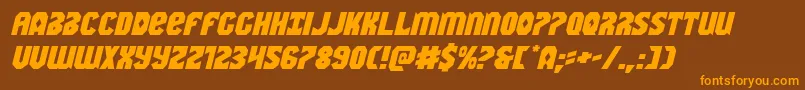 Warnationexpandital Font – Orange Fonts on Brown Background