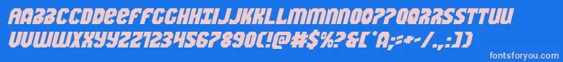 Warnationexpandital Font – Pink Fonts on Blue Background