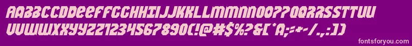 Warnationexpandital Font – Pink Fonts on Purple Background