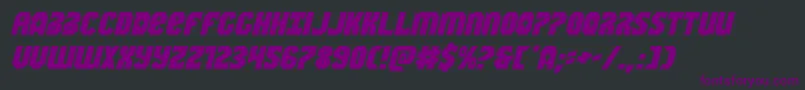 Warnationexpandital-Schriftart – Violette Schriften auf schwarzem Hintergrund