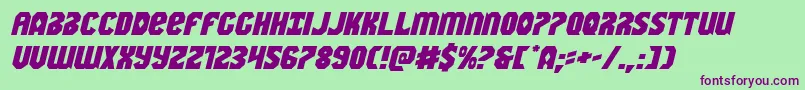 Warnationexpandital Font – Purple Fonts on Green Background