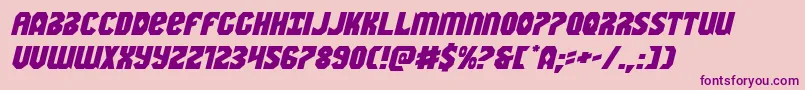 Warnationexpandital Font – Purple Fonts on Pink Background