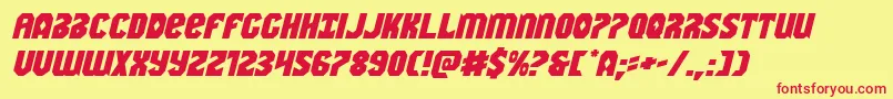 フォントWarnationexpandital – 赤い文字の黄色い背景