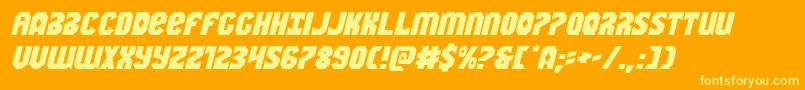 Warnationexpandital Font – Yellow Fonts on Orange Background