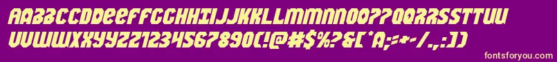 Warnationexpandital Font – Yellow Fonts on Purple Background