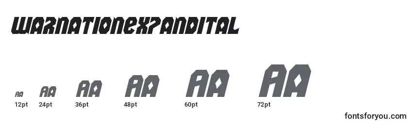 Warnationexpandital Font Sizes