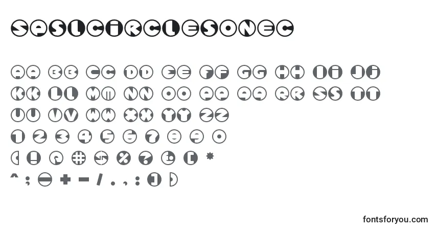 Шрифт Spslcirclesonec – алфавит, цифры, специальные символы