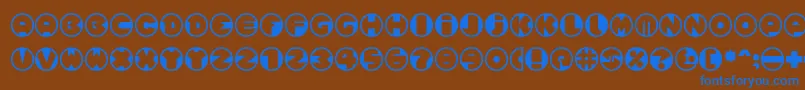 Spslcirclesonec Font – Blue Fonts on Brown Background