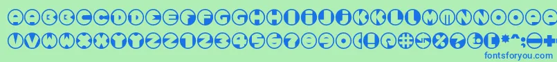 Spslcirclesonec Font – Blue Fonts on Green Background