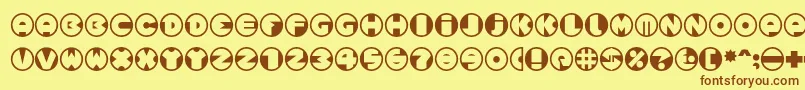 Spslcirclesonec Font – Brown Fonts on Yellow Background