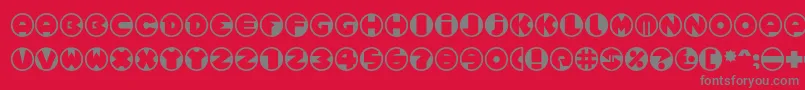 Spslcirclesonec-Schriftart – Graue Schriften auf rotem Hintergrund