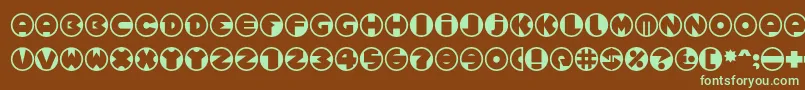 Spslcirclesonec Font – Green Fonts on Brown Background