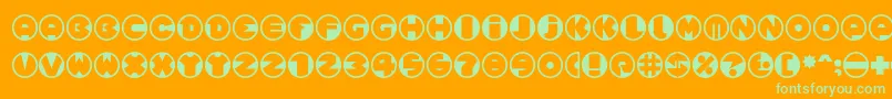 Spslcirclesonec Font – Green Fonts on Orange Background