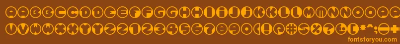 Spslcirclesonec Font – Orange Fonts on Brown Background