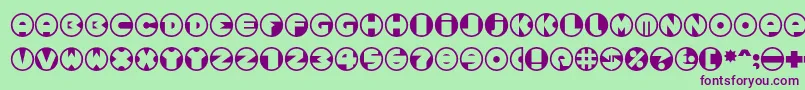 Spslcirclesonec Font – Purple Fonts on Green Background