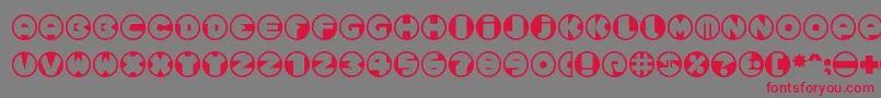 Spslcirclesonec Font – Red Fonts on Gray Background