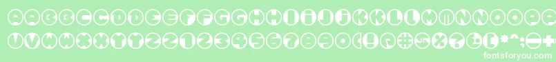Spslcirclesonec-Schriftart – Weiße Schriften auf grünem Hintergrund