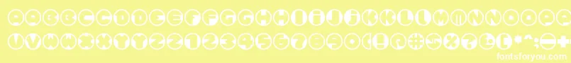 Spslcirclesonec Font – White Fonts on Yellow Background