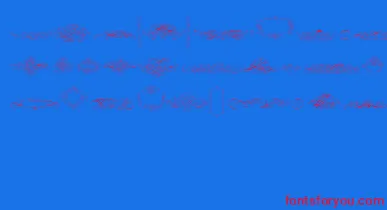 CalligraphiaLatinaFree font – Red Fonts On Blue Background