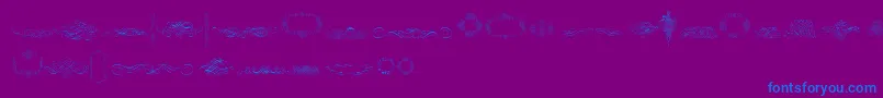 Fonte CalligraphiaLatinaFree – fontes azuis em um fundo violeta