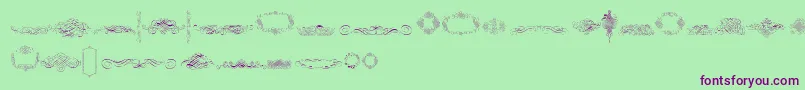 Czcionka CalligraphiaLatinaFree – fioletowe czcionki na zielonym tle
