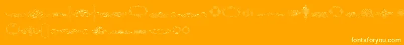 Fonte CalligraphiaLatinaFree – fontes amarelas em um fundo laranja